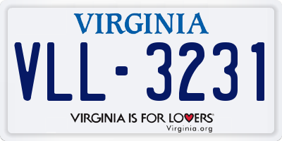 VA license plate VLL3231