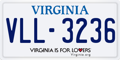 VA license plate VLL3236