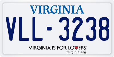 VA license plate VLL3238