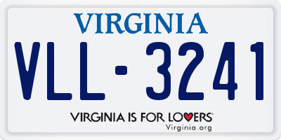 VA license plate VLL3241