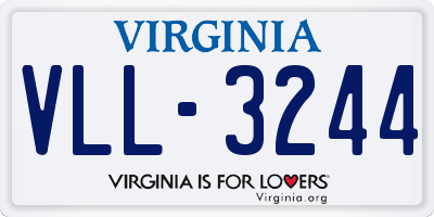 VA license plate VLL3244