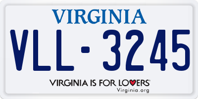 VA license plate VLL3245