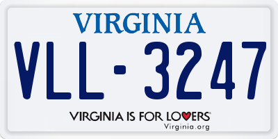 VA license plate VLL3247