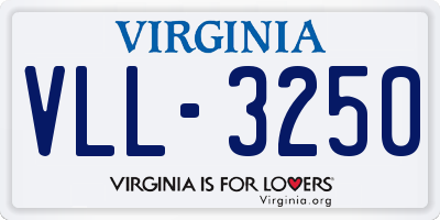 VA license plate VLL3250