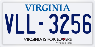 VA license plate VLL3256