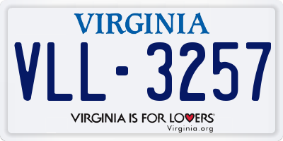 VA license plate VLL3257