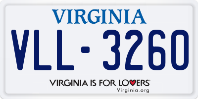 VA license plate VLL3260