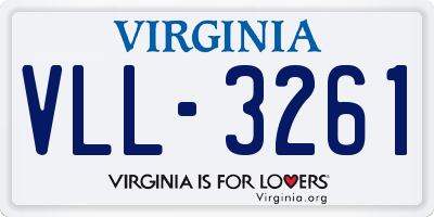 VA license plate VLL3261