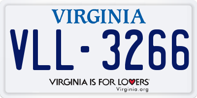 VA license plate VLL3266