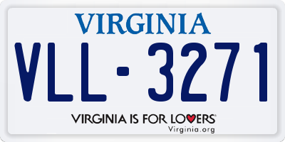 VA license plate VLL3271