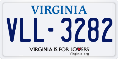 VA license plate VLL3282