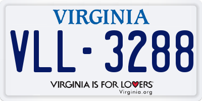 VA license plate VLL3288