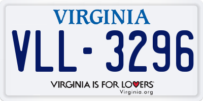 VA license plate VLL3296