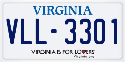 VA license plate VLL3301