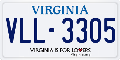 VA license plate VLL3305