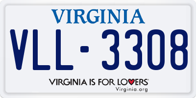 VA license plate VLL3308