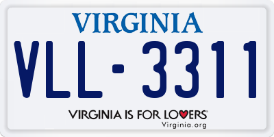 VA license plate VLL3311