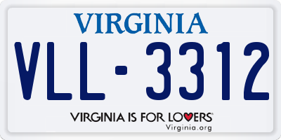 VA license plate VLL3312