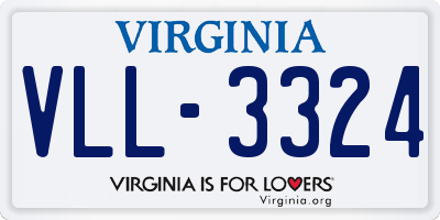 VA license plate VLL3324