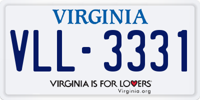 VA license plate VLL3331