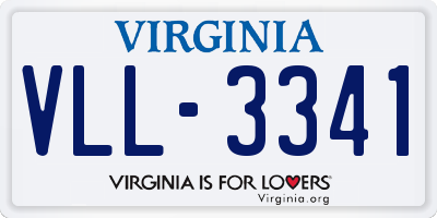 VA license plate VLL3341