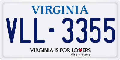 VA license plate VLL3355