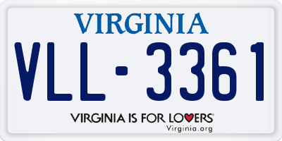 VA license plate VLL3361