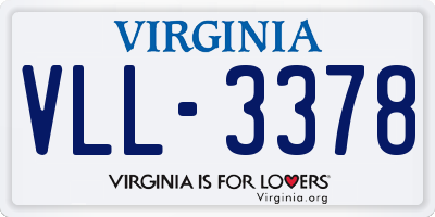 VA license plate VLL3378