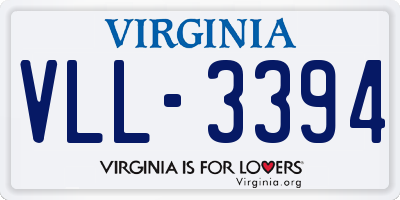 VA license plate VLL3394