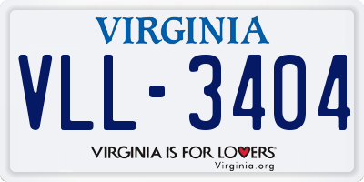 VA license plate VLL3404