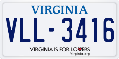 VA license plate VLL3416