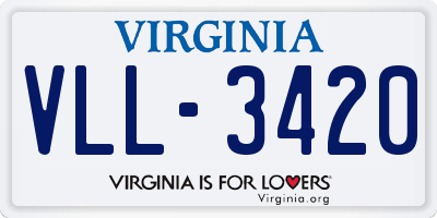 VA license plate VLL3420