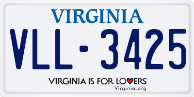 VA license plate VLL3425