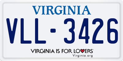 VA license plate VLL3426