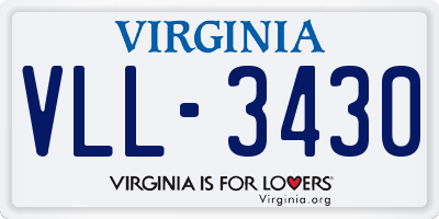 VA license plate VLL3430