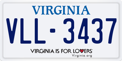 VA license plate VLL3437