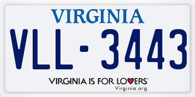 VA license plate VLL3443