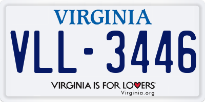 VA license plate VLL3446