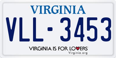 VA license plate VLL3453