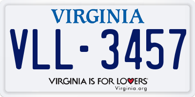 VA license plate VLL3457