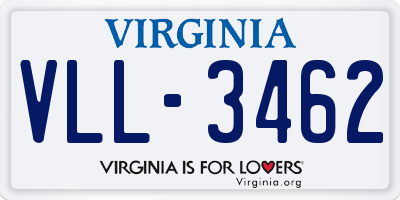 VA license plate VLL3462