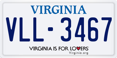 VA license plate VLL3467