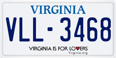 VA license plate VLL3468