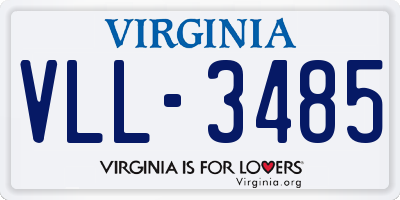 VA license plate VLL3485