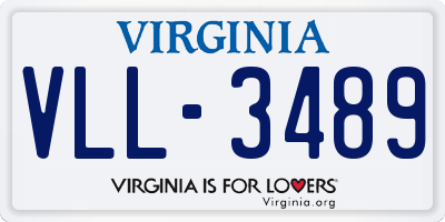 VA license plate VLL3489