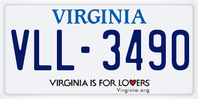 VA license plate VLL3490