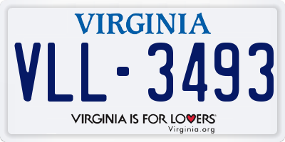 VA license plate VLL3493