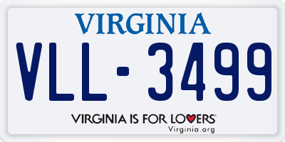 VA license plate VLL3499