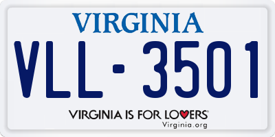 VA license plate VLL3501