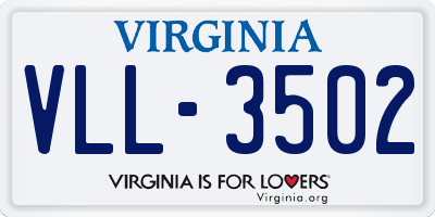 VA license plate VLL3502